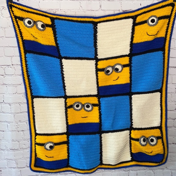 Hand Crafted Other - Despicable Me Minion square crochet afghan blanket